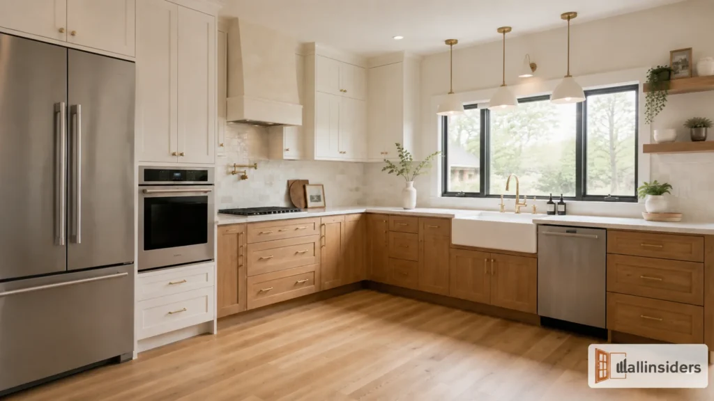Luxury L-Shaped Kitchen Design with Premium Finishes