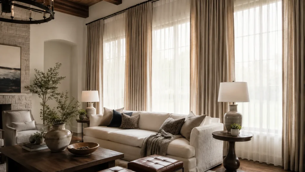 Luxury Living Room Curtain Design with Premium Fabrics