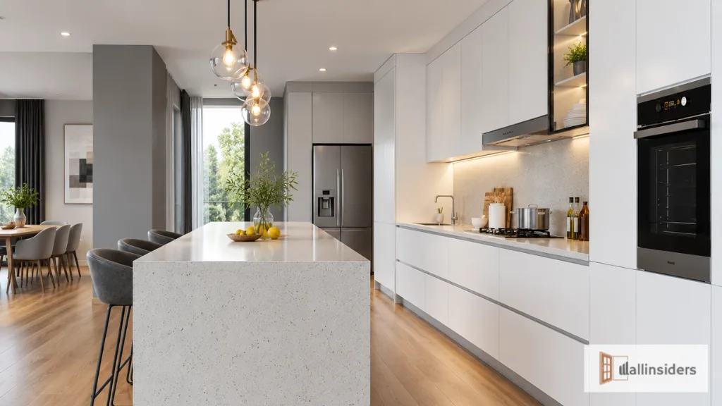 Elegant White Kitchen Design with Stylish Cabinets