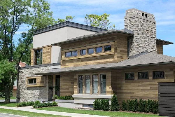 Mixed materials exterior
