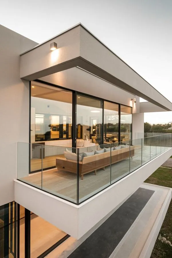 Modern glass balcony