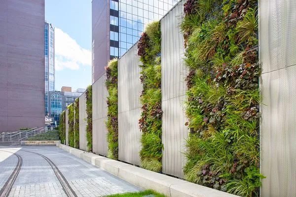 Modern green wall exterior