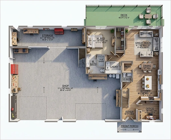 a Shouse barndominium floor plan