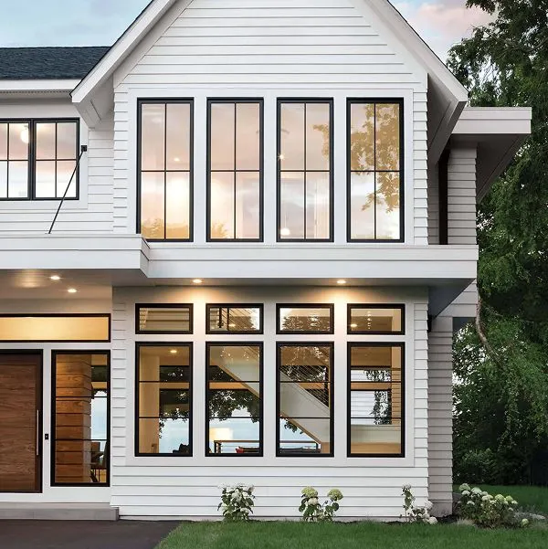 black-framed windows exterior