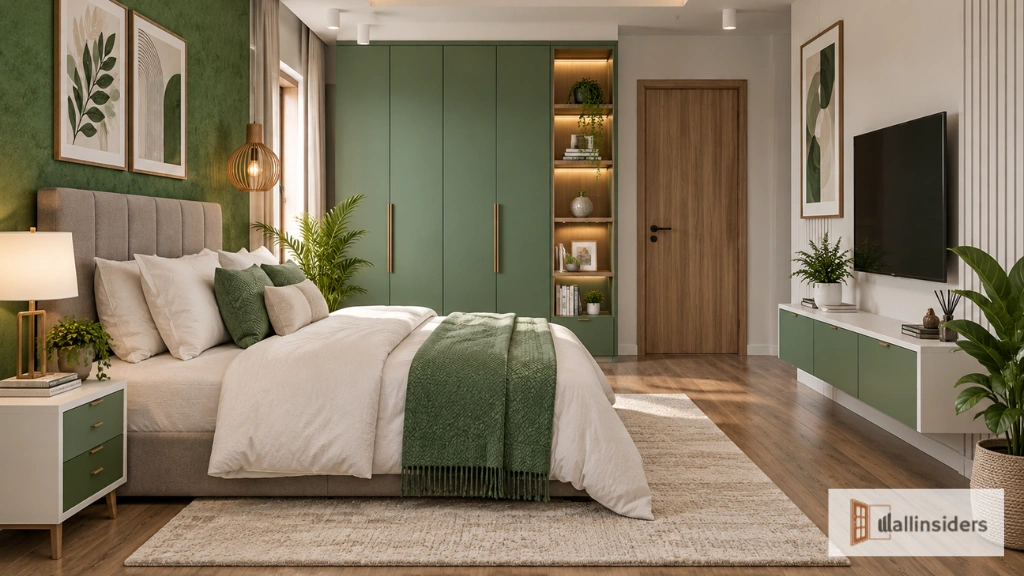 Elegant Green Bedroom with Stylish Furniture