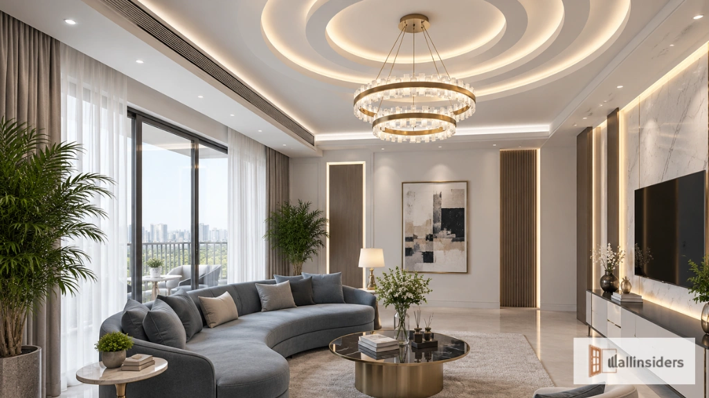 Elegant POP Ceiling Design with Layered Patterns