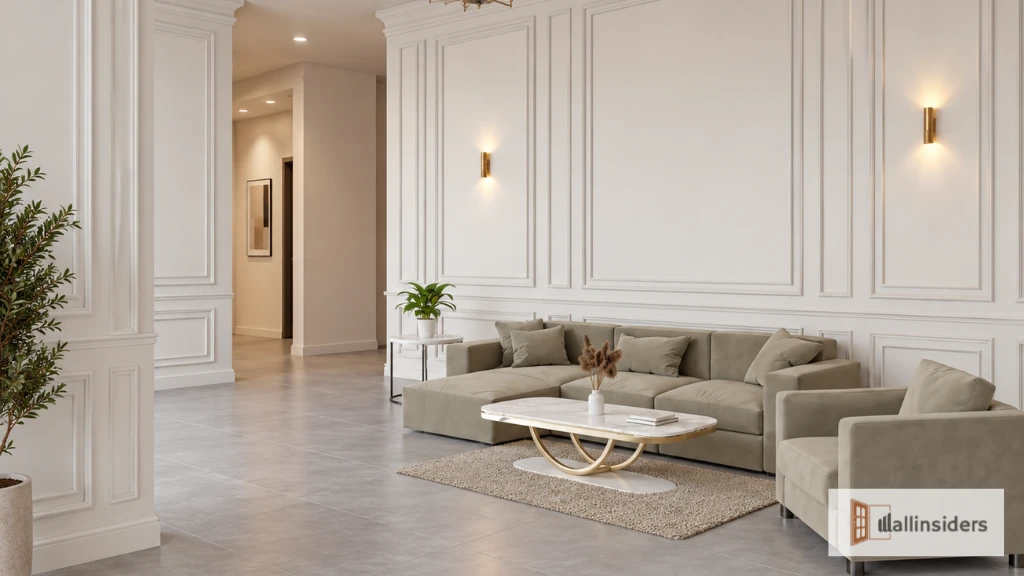 Elegant Wall Moulding Design with Decorative Panels
