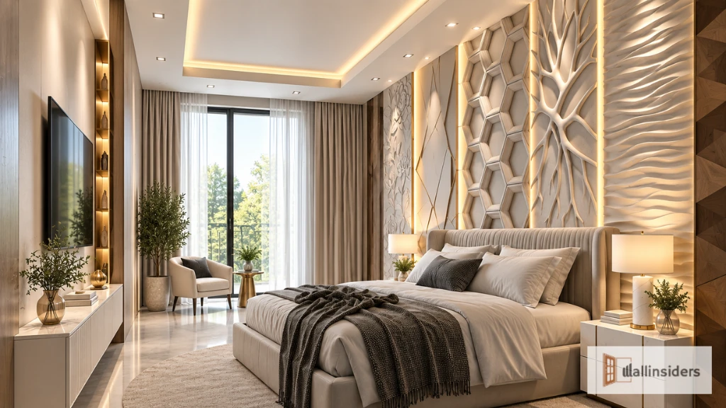Simple 3D Wall Panel Design with Neutral Colors