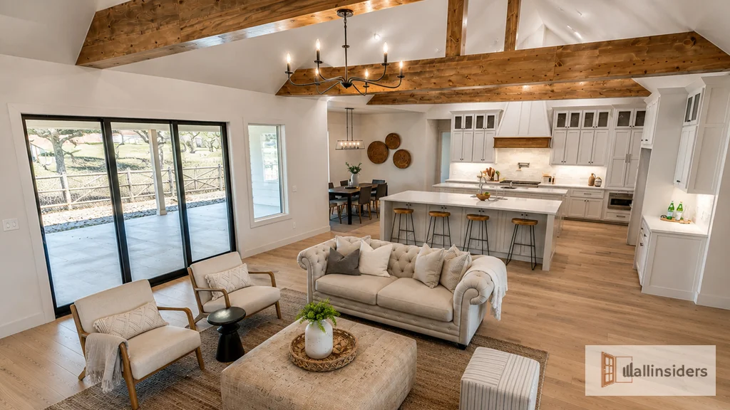 Simple High Ceiling Interior with Neutral Colors