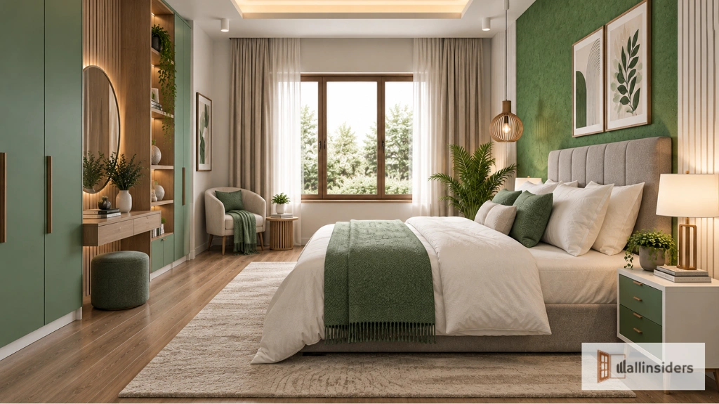 Simple Sage Green Bedroom with Natural Décor