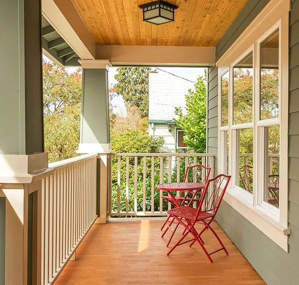 wooden front porch