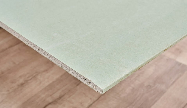 a greenboard drywall shown in focus