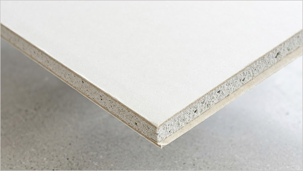 a regular drywall shown in focus