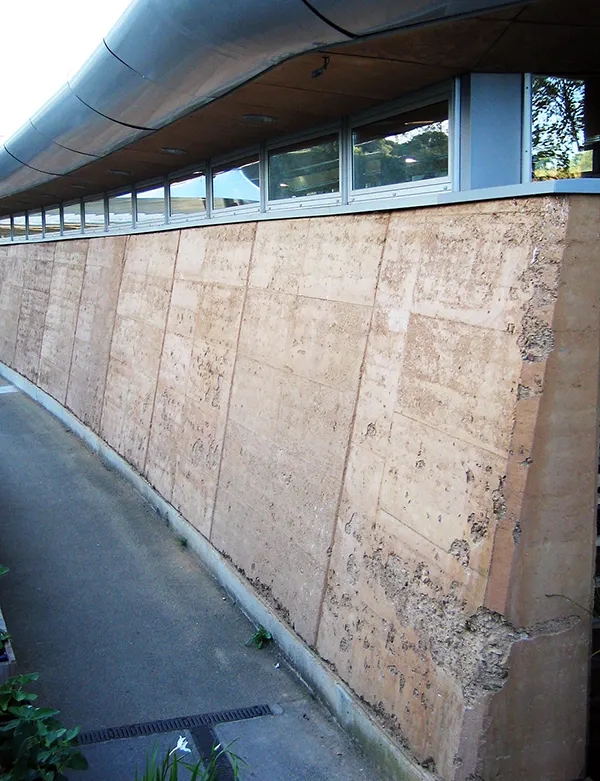 rammed earth wall